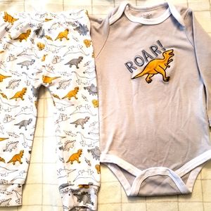 Lilla & Jack dinosaur bodysuit and pant set 18-24 months